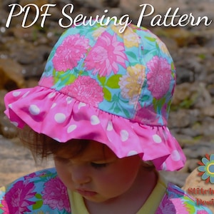 Sun Hat Pattern, PDF Sewing Pattern, Beach Hat Pattern, Child Hat Pattern, Baby Hat Pattern, Toddler Hat Pattern, Hat Sewing Pattern image 4