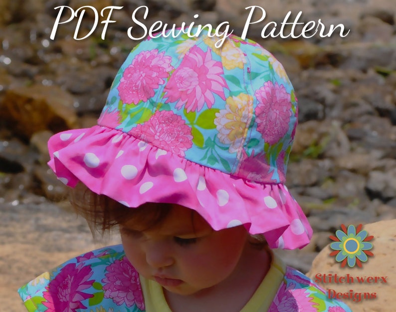 Sun Hat Pattern, PDF Sewing Pattern, Beach Hat Pattern, Child Hat Pattern, Baby Hat Pattern, Toddler Hat Pattern, Hat Sewing Pattern image 4