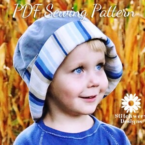 BUCKET HAT Sewing PATTERN, Digital Hat Pattern, Child Hat Pattern, Lined Bucket Hat Pattern, Toddler Hat Sewing Pattern, Pdf Sewing Pattern