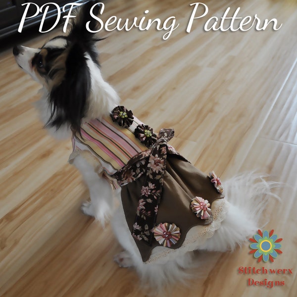 Dog Dress Sewing Pattern, Toy Breed Dog Clothes Sewing Pattern, Instant Download, Digital PDF Sewing Pattern