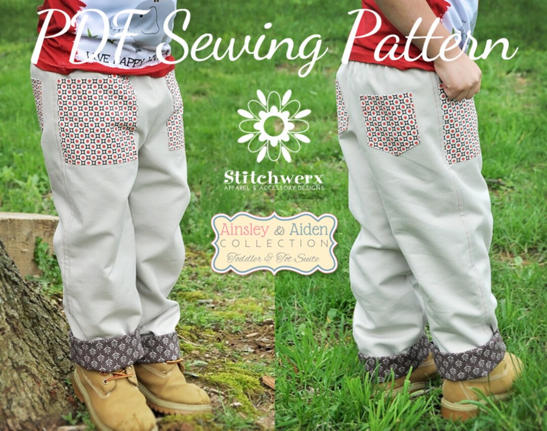 Lined Toddler Child Pants Sewing Pattern, Toddler Child Clothes Sewing ...