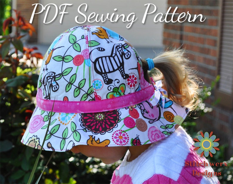 Garden Hat, PDF Sewing Pattern, Sun Hat Pattern, Baby Hat Pattern, Girls Hat Pattern, Womens Hat Pattern, Hat Sewing Pattern, Gardening Hat image 2