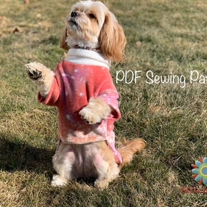 Dog Clothes Sewing Pattern, Toy Breed Dog Fleece Shirt Digital PDF Sewing Pattern, Multiple Sizes Included