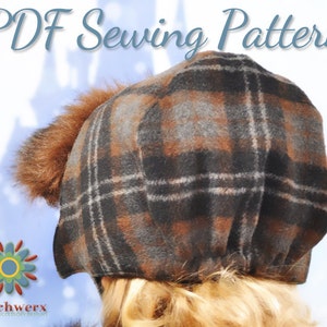 BONNET Sewing Pattern, Hat PDF Pattern, Girls Hat Pattern, Womens Hat Pattern, Sew Vintage Bonnet, Fur Brim Hat Pattern, Vintage Hat Pattern image 3