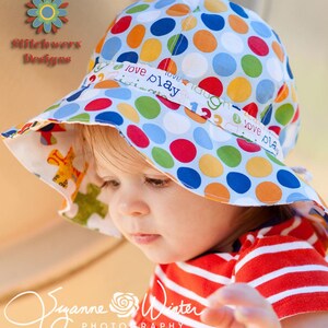 Garden Hat, PDF Sewing Pattern, Sun Hat Pattern, Baby Hat Pattern, Girls Hat Pattern, Wide Brim Hat, Hat Sewing Pattern, Gardening Hat image 4