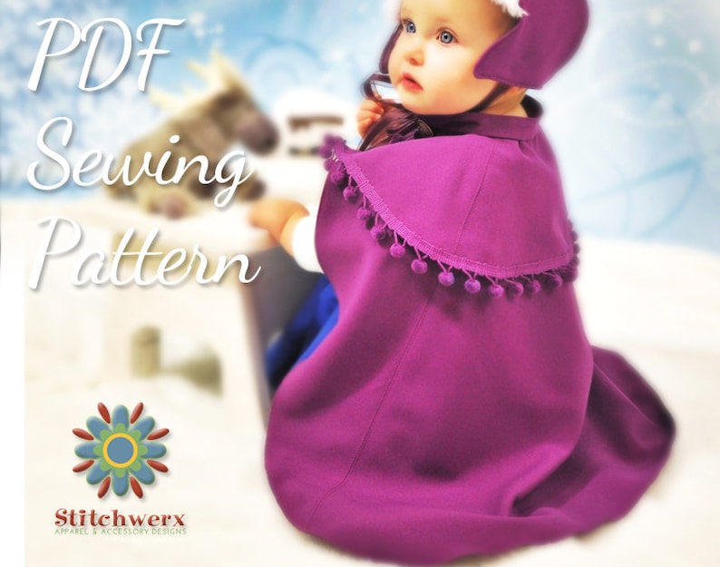 Childs Cape Sewing Pattern Winter Cape PDF Sew Winter Cape Etsy 日本