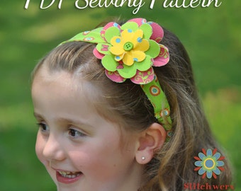 Girl's Headband Sewing Pattern - PDF Sewing Pattern S105- Child to Adult Size Headband Tutorial