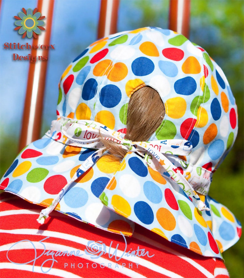 Garden Hat, PDF Sewing Pattern, Sun Hat Pattern, Baby Hat Pattern, Girls Hat Pattern, Wide Brim Hat, Hat Sewing Pattern, Gardening Hat image 3
