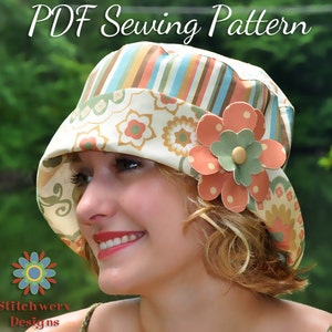 BUCKET HAT Sewing PATTERN, Digital Hat Pattern, Tween Teen Adult Hat Pattern, Lined Bucket Hat Pattern, Womens Hat Sewing Pattern, Pdf image 1