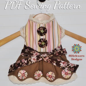 Dog Clothes Sewing Pattern, Digital PDF Dress Pattern for Small Breed Dogs, Instant Download, Multiple Sizes Included