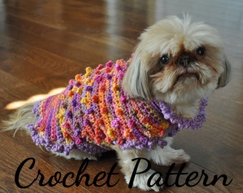 CROCHET PATTERN, Dog Sweater, Small Dog, Patterns, Crochet, Dog Clothes, Pet Clothes, Crochet for Dogs, Crochet Sweater, Instructions