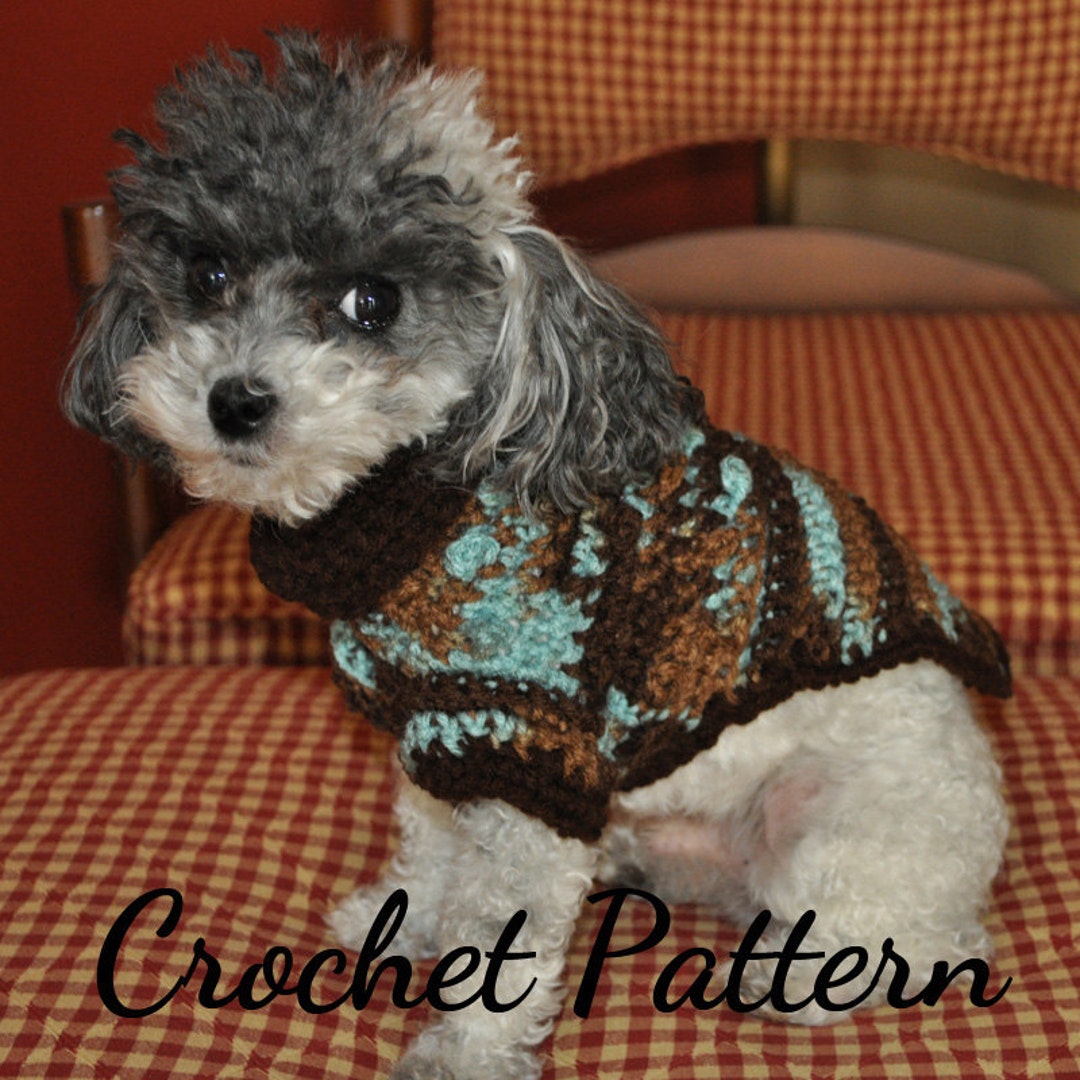 DOG SWEATER Crochet PATTERN, Small Dog Sweater, Crochet Dog Sweater