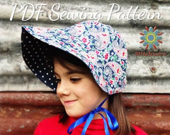 BONNET Sewing Pattern, Hat PDF Pattern, Girls Hat Pattern, Womens Hat Pattern, Sew Vintage Bonnet, Fur Brim Hat Pattern, Vintage Hat Pattern