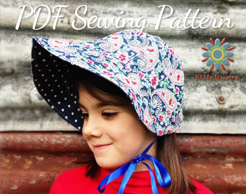 Bonnet Sewing Pattern, Hat PDF Pattern, Girls Hat Pattern, Womens Hat Pattern, Vintage Bonnet, Fur Brim Hat Pattern afbeelding 5