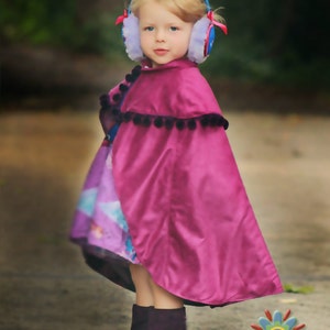 Childs Cape Sewing Pattern, S139 Traveler Cape Digital Sewing Pattern, Sizes 12-18M to 8-10Y, Snow Princess Style Childs Cape Pattern