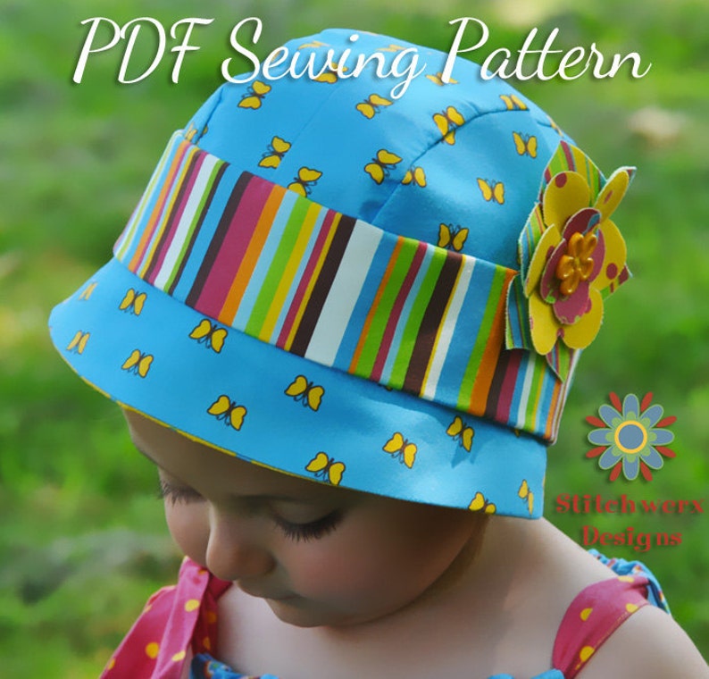 Cloche Hat, PDF Sewing Pattern, Infant to Adult Hat, Flapper Hat Pattern, Vintage Hat Pattern, Womens Hat Pattern, Baby Hat Sewing Pattern image 2