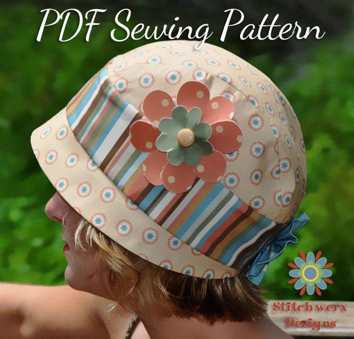 Vintage Cloche HAT SEWING PATTERN, Digital Hat Pattern, Retro Flapper…