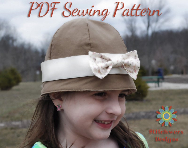 GIRLS HAT PATTERN, Baby Hat Pattern, Cloche Hat Sewing, Retro Hat ...