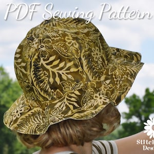 Sun Hat Pattern, PDF Sewing Pattern, Beach Hat Pattern, Womens Hat ...