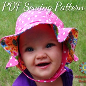 Sun Hat Pattern, PDF Sewing Pattern, Beach Hat Pattern, Child Hat Pattern, Baby Hat Pattern, Toddler Hat Pattern, Hat Sewing Pattern image 2