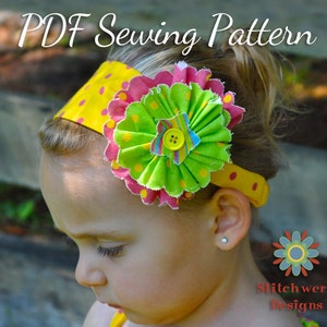 HEADBAND SEWING PATTERN, Baby Girls Womens Headband Pattern, Flower Headband Pattern, Hair Accessory Pattern, Digital Headband Pattern Pdf