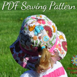 Garden Hat, PDF Sewing Pattern, Sun Hat Pattern, Baby Hat Pattern, Girls Hat Pattern, Womens Hat Pattern, Hat Sewing Pattern, Gardening Hat image 4