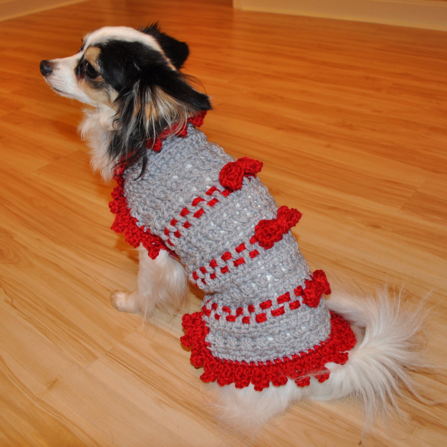 CROCHET PATTERN Small Dog Sweater Ribbons and Bows Sweater Etsy
