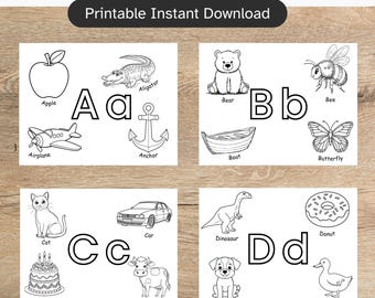 Alphabet Coloring Pages | Preschool ABC Printable Activity (Digital Download)