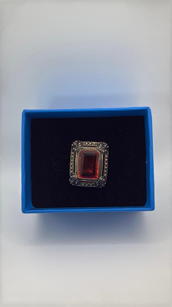 Nicky Butler Rectangular Ring With Red Stone - image 2