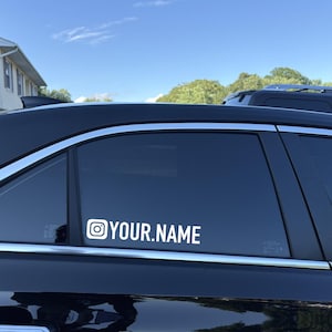Custom Instagram Handle, Social Media Tag Vinyl Decal for Car Window - Personalized Username Decal
