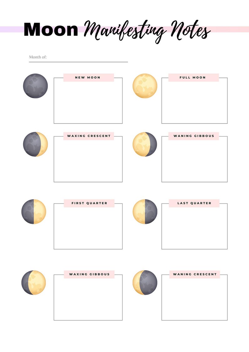 2026 Moon Planner | Lunar Calendar Wheel of the Year | Manifestation ...