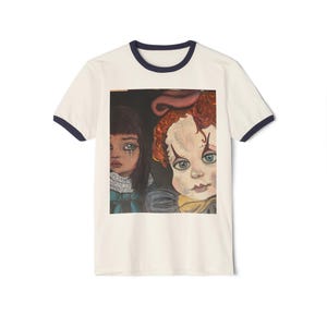 Clown Unisex Cotton Ringer T-Shirt, Retro Graphic Tee, Unique