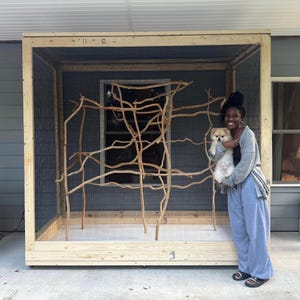 Custom Parrot Aviary - Jungle Perch- Caster Wheels - Customized For Each Client- 8.5 foot tall- (KingZotic Aviary)- Aviary Cage For Cockatoo