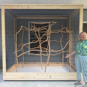 Aviary Jungle Perch- Caster Wheels - Customized For Each Client- 8.5 foot tall - (KingZotic Aviary)  - Aviary Cage For Cockatoo, Macaw Conue