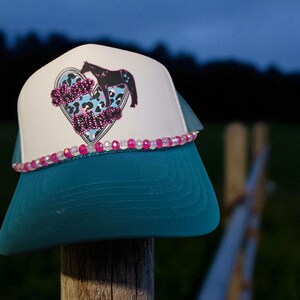 Red, White & Blueberries\' Handpainted leopard bling  Trucker Hat Bling Leopard Cap - Etsy main image 3
