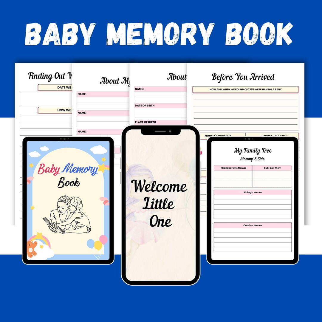Baby Memory Book | Printable Baby Journal | Newborn Keepsake Book ...