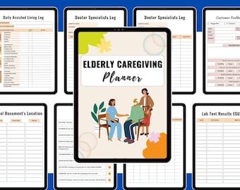 Elderly Caregiving Planner | Printable Senior Care Organizer | Medical & Daily Log Book | Caregiver Schedule Tracker | Digital Download PDF