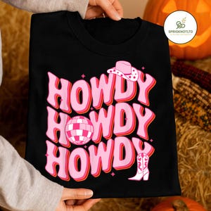 Howdy Cowgirl PNG: Retro Western Sublimation Design (Digital Download)