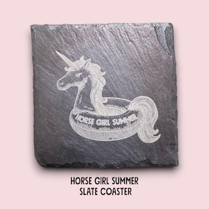 Horse Girl Summer Slate Coaster