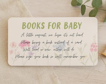Książki na Kartkę dla Dziecka | Wkładka na Baby Shower | Przynieś Książkę Zamiast Kartki | Kwiatowy Baby Shower Pobierz | Prośba o Książkę Neutralną Płciowo