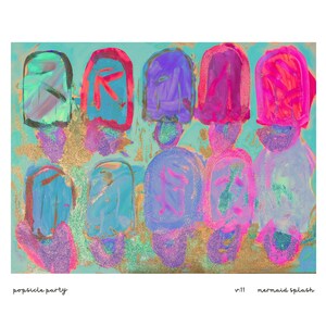 Mermaid Splash - Popsicle Party (Glitter Edition) — Original Art Print