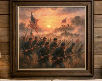 Poster | Union Charge at Gettysburg Print: Civil War Battlefield Art