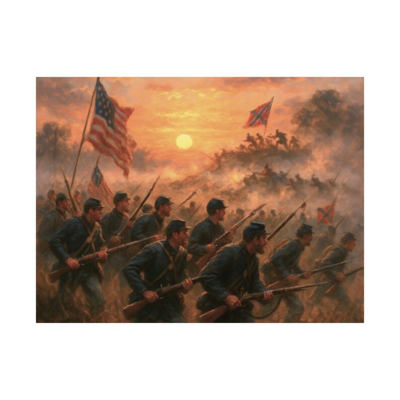 Poster | Union Charge at Gettysburg Print: Civil War Battlefield Art image 12
