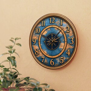 Vintage Nautical Compass Map Acrylic Wall Clock | Ocean Travel Decoration

Bring a touch of old-world navigation into your room with this acrylic wall clock. The rich brass tones and weathered blue map face evoke quiet afternoons studying charts and tracing routes across the sea. Lightweight but durable, the clock’s glossy acrylic surface keeps colors vivid while the built-in hanging slot makes mounting effortless.