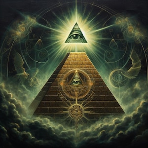 All Seeing Eye Pyramid Art Print: Occult Mystical Symbolism (Digital Download)