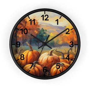 Fall Foliage Wall Clock with Printed Art and Numbers | Autumn Wall Clock | Fall Wall Clock | Clock Art Home Decor.
