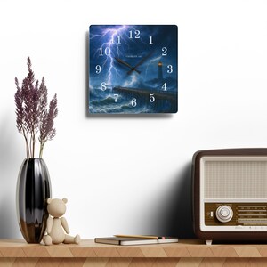 Stormy Carolina Lighthouse Acrylic Wall Clock

Bring the wild coastal sky into your room with this acrylic wall clock featuring the Stormy Carolina Lighthouse. The image captures a dramatic, wind-swept evening where waves press darkly against the rocks and the lighthouse beam slices through low clouds.