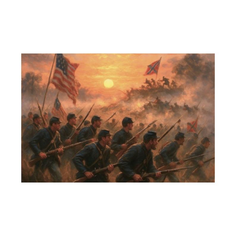 Poster | Union Charge at Gettysburg Print: Civil War Battlefield Art image 13