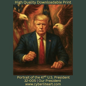 Patriotic Art | Our President | Presidential Art | President Art Print | Patriotic art print | Historic digital art | President Trump art