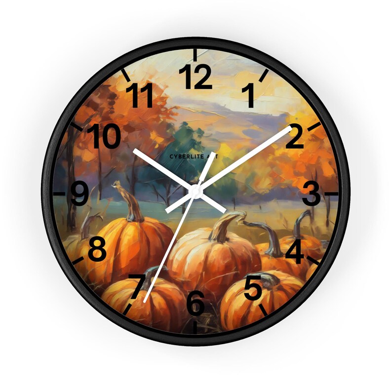 Fall Foliage Wall Clock with Printed Art and Numbers | Autumn Wall Clock | Fall Wall Clock | Clock Art Home Decor.